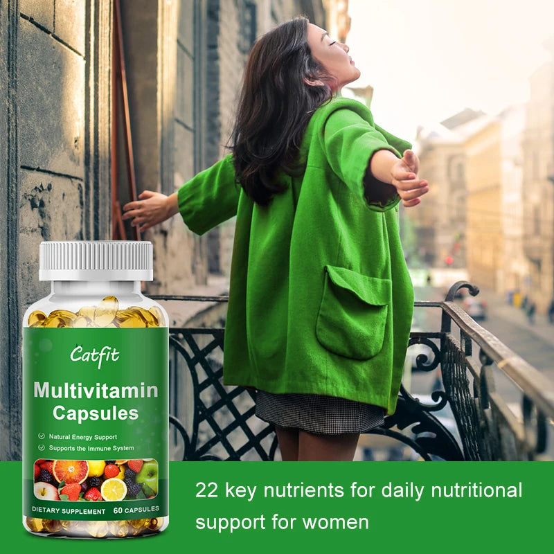 Catfit Multivitamins - Vitamins A, B, C, D, E, K, and Folate - Immune Support, Bone and Heart Health