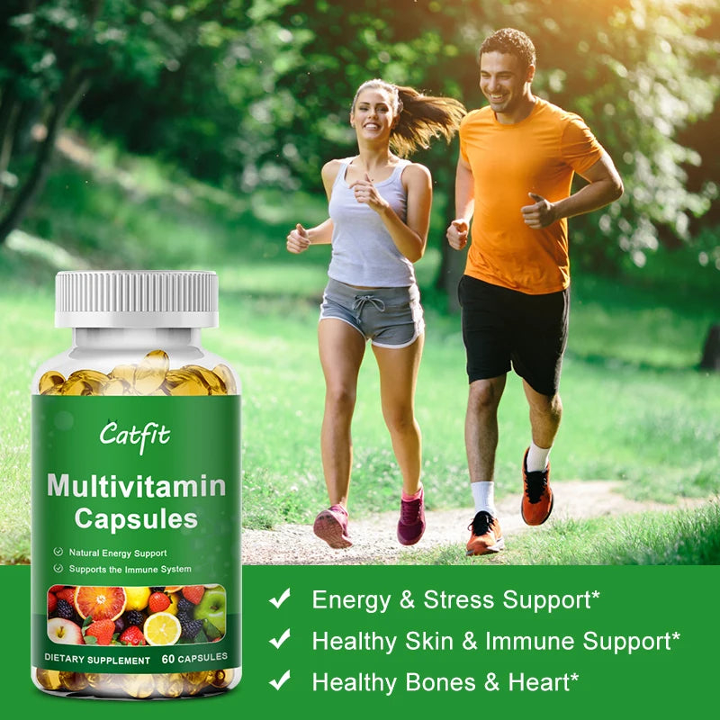 Catfit Multivitamins - Vitamins A, B, C, D, E, K, and Folate - Immune Support, Bone and Heart Health