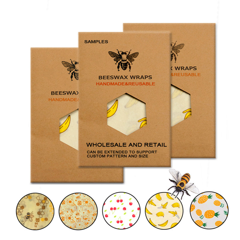 Eco-Friendly Reusable Food Wraps Fresh Keeping Storage Organic Beeswax Cloth Cling Wrap