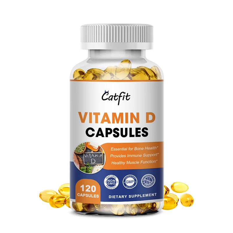 Catfit Vitamin D Capsules - Promotes Energy and Calcium Absorption - Bone, Teeth and Whole Health