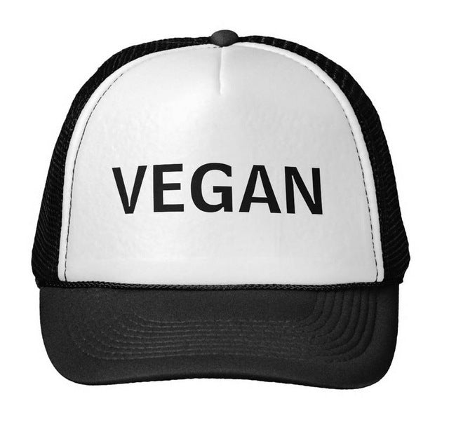 Vegan Print Baseball Trucker Hat Unisex Adjustable