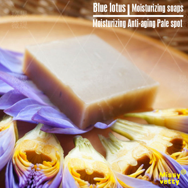 Blue Lotus moistening natural handmade SOAP face-wash Supplement moisture Cleansing Take a shower Skin care