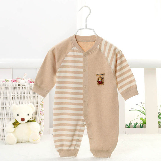 Organic Cotton Striped Baby Romper