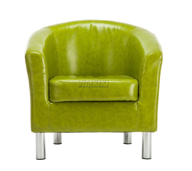 HOT SALE Faux Leather Armchair Glossy PU Tub-chair Modern Single Sofa Club Hotel Chair Living Room Chair Made in China