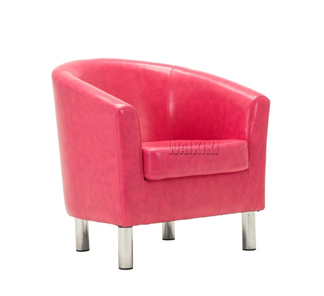 HOT SALE Faux Leather Armchair Glossy PU Tub-chair Modern Single Sofa Club Hotel Chair Living Room Chair Made in China