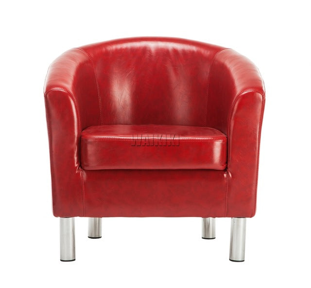 HOT SALE Faux Leather Armchair Glossy PU Tub-chair Modern Single Sofa Club Hotel Chair Living Room Chair Made in China