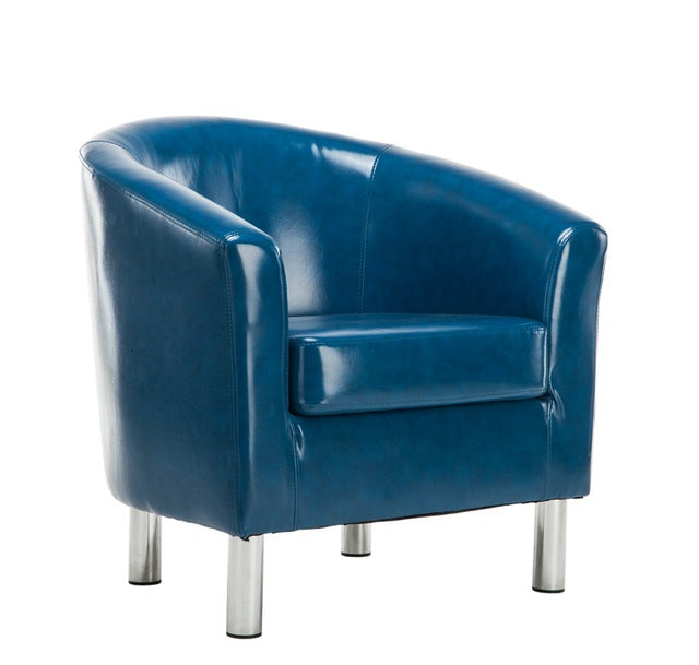HOT SALE Faux Leather Armchair Glossy PU Tub-chair Modern Single Sofa Club Hotel Chair Living Room Chair Made in China