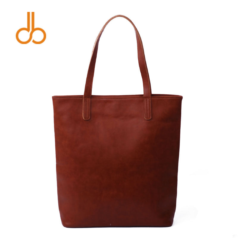 Wholesale Camel Trunk Tote With Long handles , Faux Leather Mint Medium Size Rectangle Totes Vegan Leather Tote DOMIL-101730N