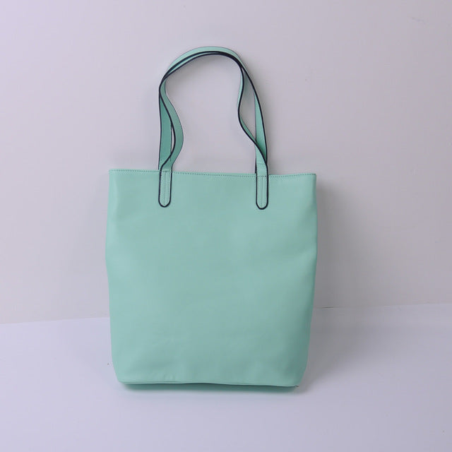 Wholesale Camel Trunk Tote With Long handles , Faux Leather Mint Medium Size Rectangle Totes Vegan Leather Tote DOMIL-101730N