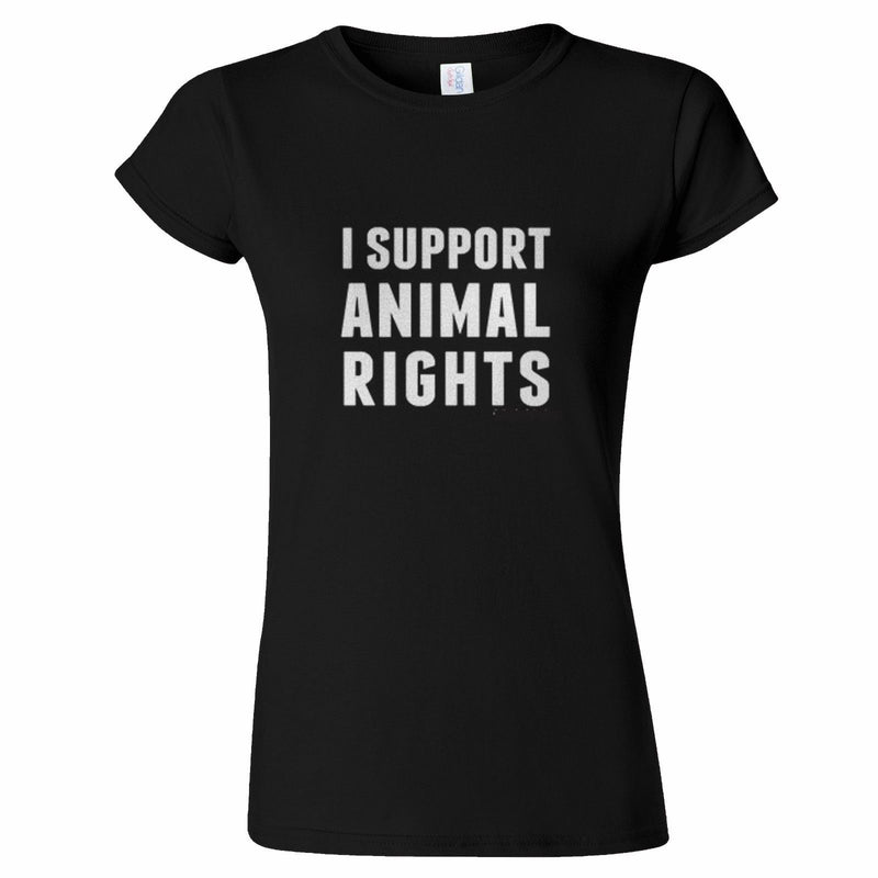 Gildan Brand Crew Neck I Support Animal Rights Cruelty Activist Peta Vegetarian Vegan Short-Sleeve Premium Womens Tee Shirts