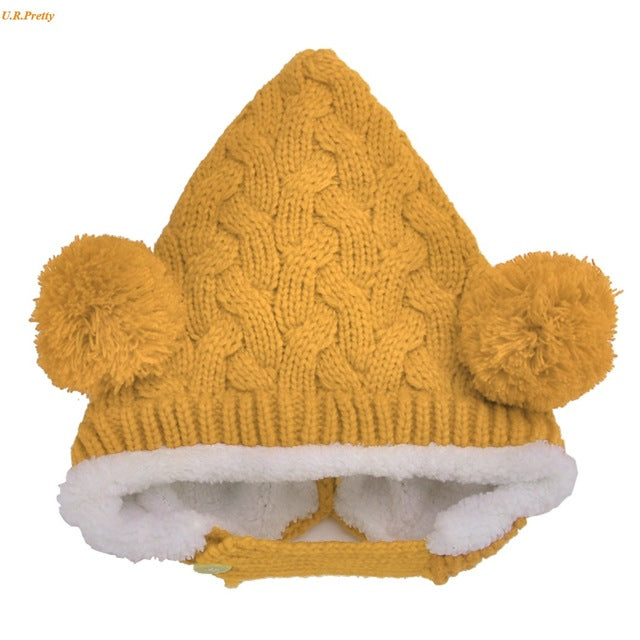 Pom Pom Winter Knit Cap for Toddlers
