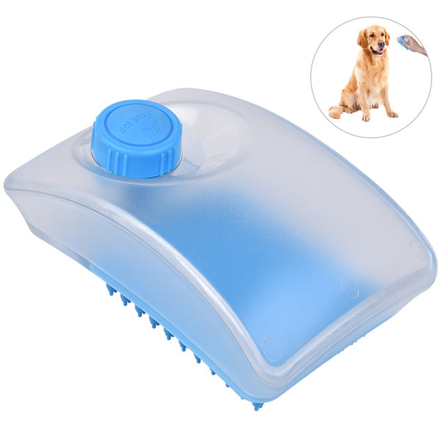 Petacc 2 in 1 Pet Bath Brush Multi-functional Dog Grooming Brush Silicone Pet Massage Brush with Shampoo Storage Container